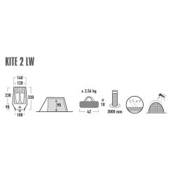 High PeakKite 2 LW Lichtgewicht Tunneltent -Professionele winkel voor kampeerartikelen 139709 300 04 2