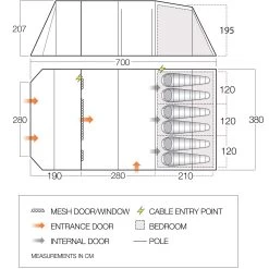 Vango Lismore 600XL Tunneltent -Professionele winkel voor kampeerartikelen 143524 900 05