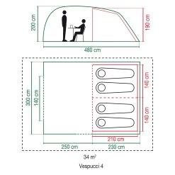 Coleman Vespucci 4 Tunneltent 7 Coleman Vespucci 4 Tunneltent -Professionele winkel voor kampeerartikelen 144403 300 03
