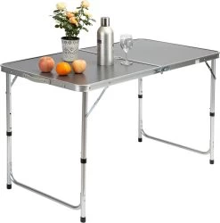 Casaria Campingtafel – Inklapbaar Verstelbaar - 120x60x70 Cm Grijs -Professionele winkel voor kampeerartikelen 1185x1200