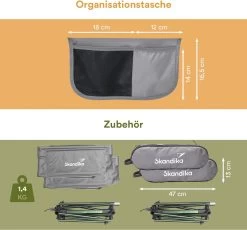 Skandika Campingstoel Compact SET – Campingstoelen – Campingstoel Tot 150 Kg Belastbaar - Kampeerstoel, Visstoel, Kleine Pakmaat, Opvouwbaar, Stabiel, Licht, Comfortabel Gepolsterd – Draagtas Meegeleverd – Vouwstoel – Kampeermeubelen – Grijs -Professionele winkel voor kampeerartikelen 1200x1117
