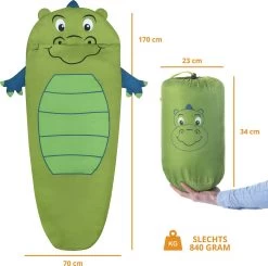 Dutch Mountains Kinderslaapzak Nijlpaard - 170 X 70cm Polyester - Zacht Lichtgewicht – Opberghoes -Professionele winkel voor kampeerartikelen 1200x1190