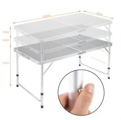 Casaria Campingtafel – Inklapbaar Verstelbaar - 120x60x70 Cm Grijs -Professionele winkel voor kampeerartikelen 1200x1197 1