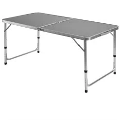 Casaria Campingtafel – Inklapbaar Verstelbaar - 120x60x70 Cm Grijs