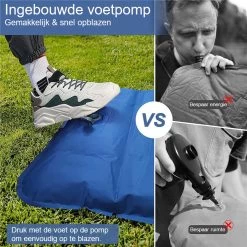 Hikr® Slaapmat 10cm+ Dikte - Comfortabel Luchtmatras - Zelfopblazend Met De Voet - TPU+40D Nylon - Slaapmatje Eenpersoons En Uit Te Breiden Tot Tweepersoons - Slaapmat Met Ingebouwde Pomp -Professionele winkel voor kampeerartikelen 1200x1200 31