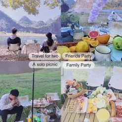 Buxibo - Lichtgewicht Vouwbare Campingtafel - Inklapbaar - Vis/Tuin/Picknick Tafel - Kamperen - Met Opberghoes - Aluminium - Grijs -Professionele winkel voor kampeerartikelen 1200x1200 73