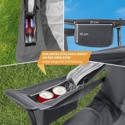 Skandika Relax Comfort Campingstoel - Campingstoel Opvouwbaar - Comfortabele Klapstoel Met Drinkhouder En Koelvak, Tot Max. 160 Kg, Opvouwbaar, Lichtgewicht | Vouwstoel Voor Kamperen, Camping, Festival, Vissen – Grijs -Professionele winkel voor kampeerartikelen 1200x1200 91
