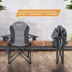 Skandika Relax Comfort Campingstoel - Campingstoel Opvouwbaar - Comfortabele Klapstoel Met Drinkhouder En Koelvak, Tot Max. 160 Kg, Opvouwbaar, Lichtgewicht | Vouwstoel Voor Kamperen, Camping, Festival, Vissen – Grijs -Professionele winkel voor kampeerartikelen 1200x1200 92