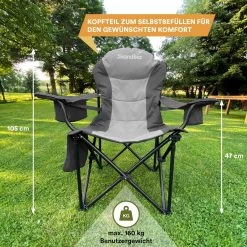 Skandika Relax Comfort Campingstoel - Campingstoel Opvouwbaar - Comfortabele Klapstoel Met Drinkhouder En Koelvak, Tot Max. 160 Kg, Opvouwbaar, Lichtgewicht | Vouwstoel Voor Kamperen, Camping, Festival, Vissen – Grijs -Professionele winkel voor kampeerartikelen 1200x1200 95