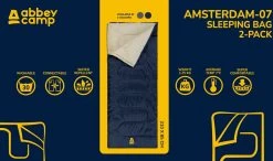 Abbey Camp Slaapzak Amsterdam - 2-pack - Dekenmodel - 210 X 85 Cm - Grijs -Professionele winkel voor kampeerartikelen 1200x711